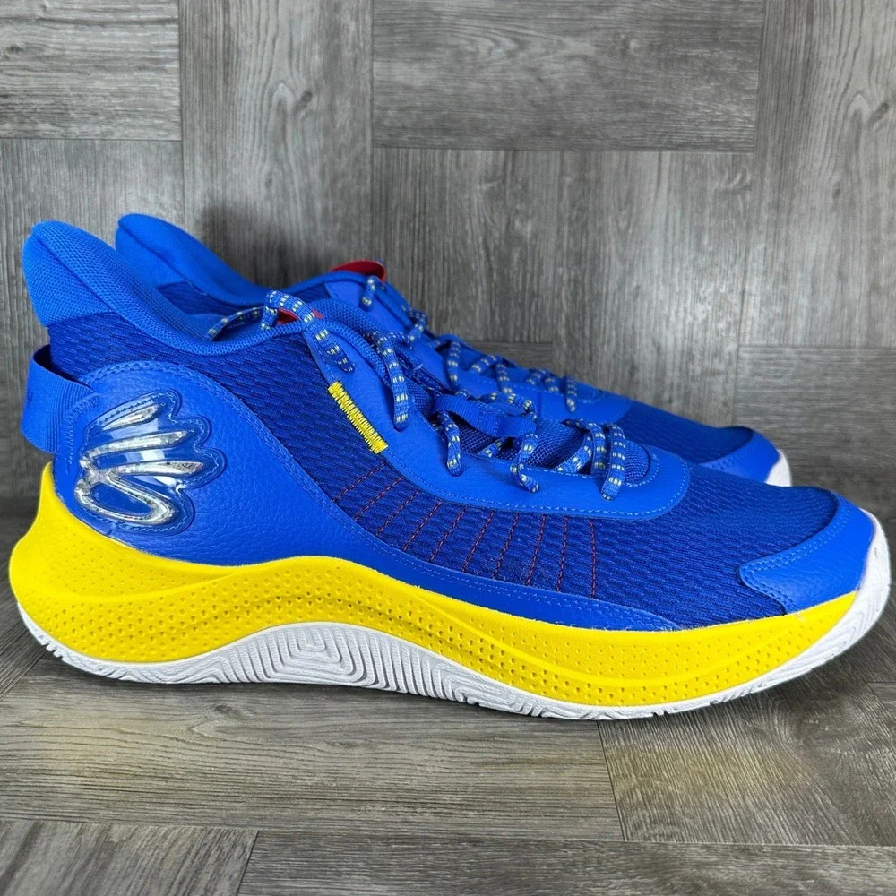 Under Armour Curry Basketball Shoes Mens 11.5 Blue‎ Yellow NEW 3026622-400